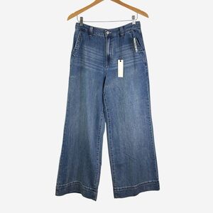 Habitual High Rise Wide Leg Soft Denim Jeans Womens 6/28 Blue NEW with Flaw